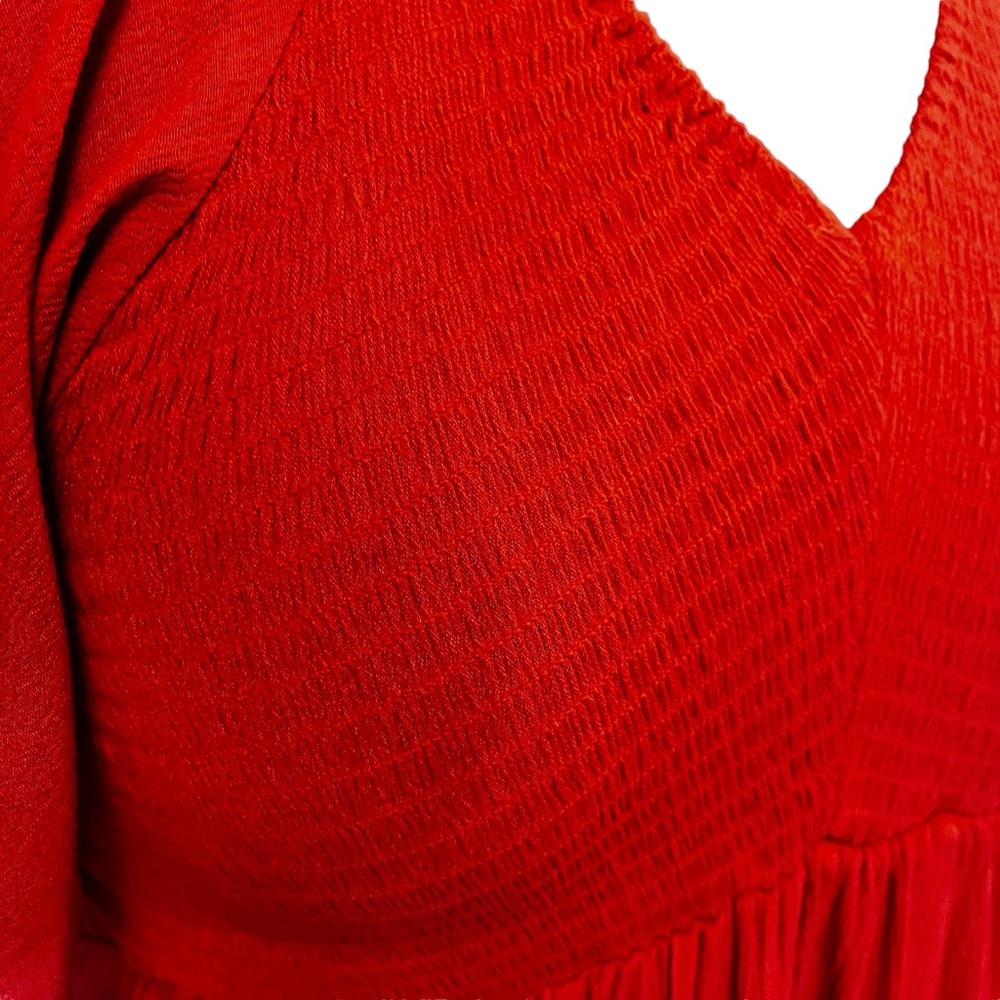 Baltic Born Felicity Midi/Maxi Dress with Smocked Top in Rust - Picture 7 of 16